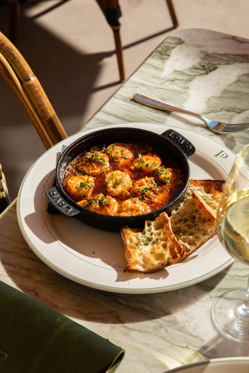 GAMBAS AL AJILLO on the park at pinyon on the patio